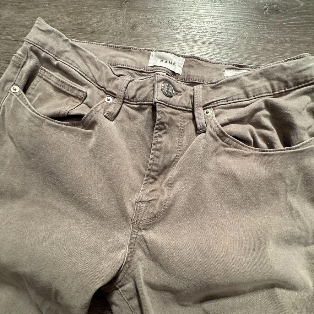 Frame Pants Mens 32 Beige Slim Straight L'homme Lyocell Rayon Blend Casual 32x32